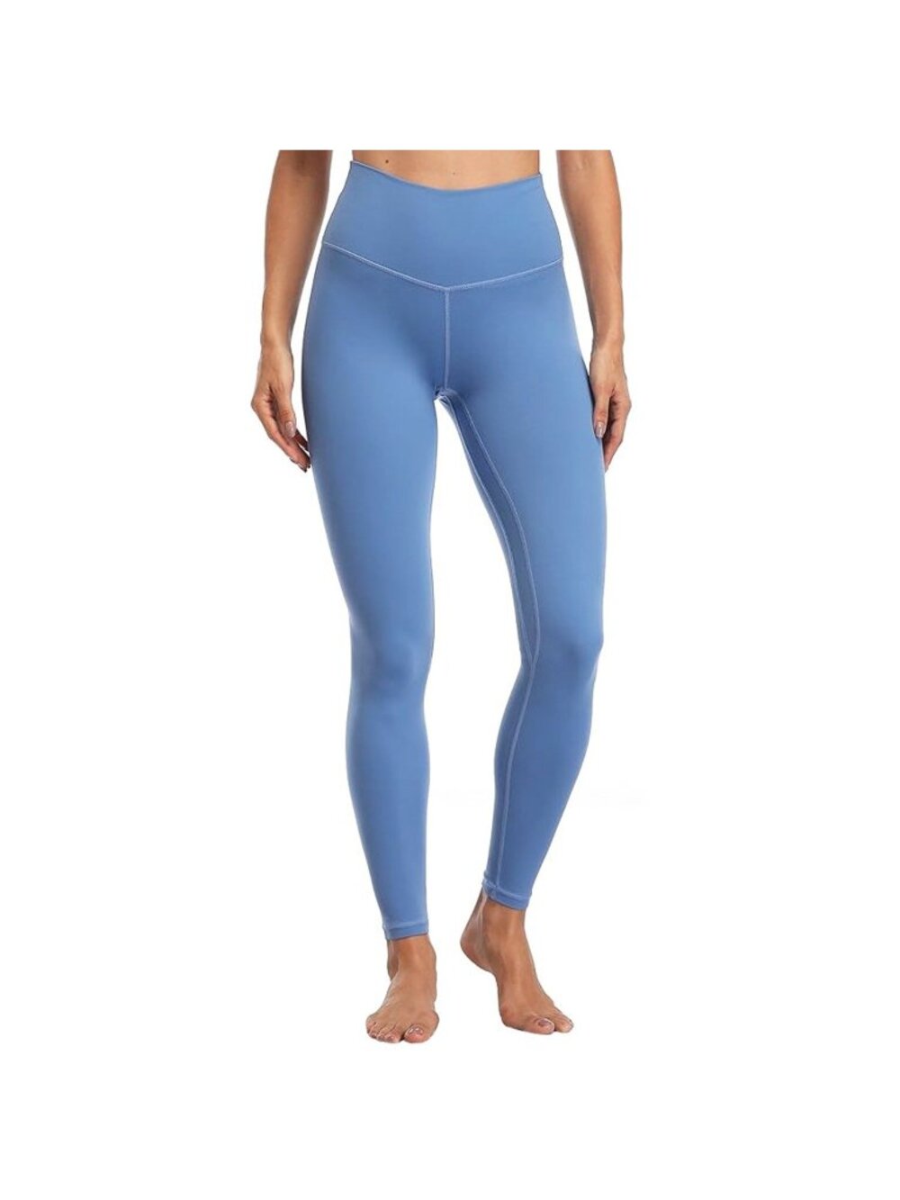 Colorfulkoala Women's Dreamlux Crossover Flare Leggings High Waist Blue Large